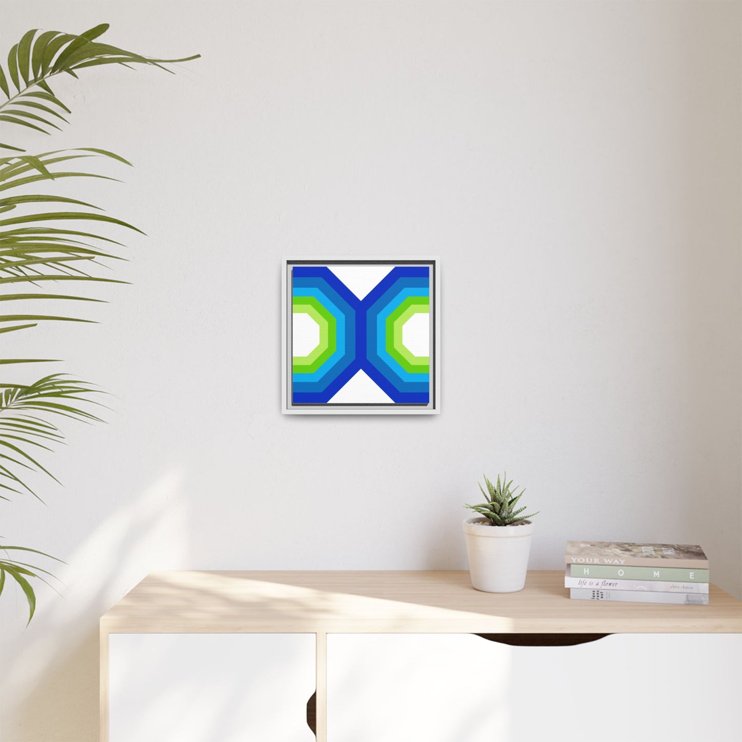 Modern Framed Geometric Canvas Art | Bold Color Meets Clean Framing