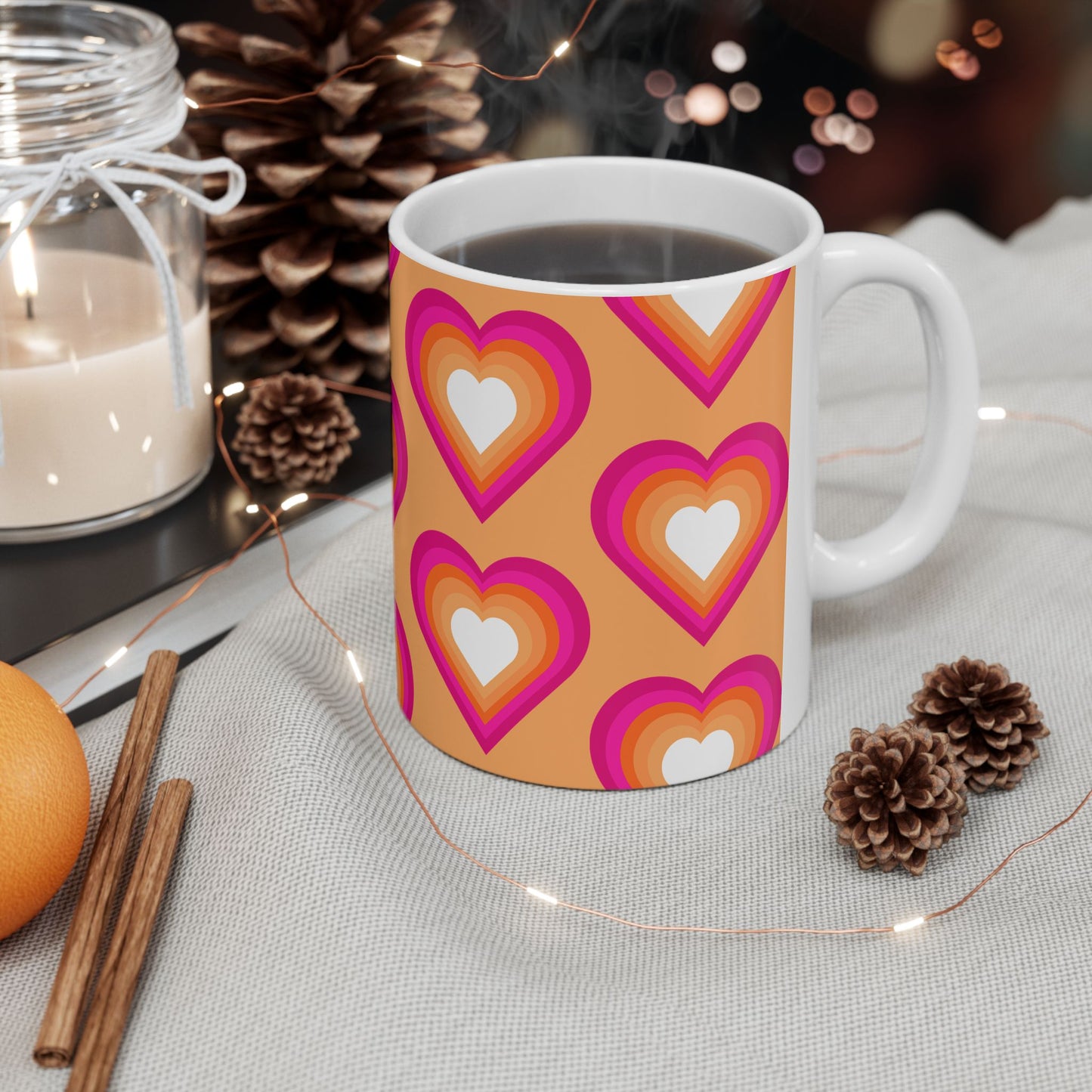 Geo Art Heart Mug – Bold Color, Daily Joy