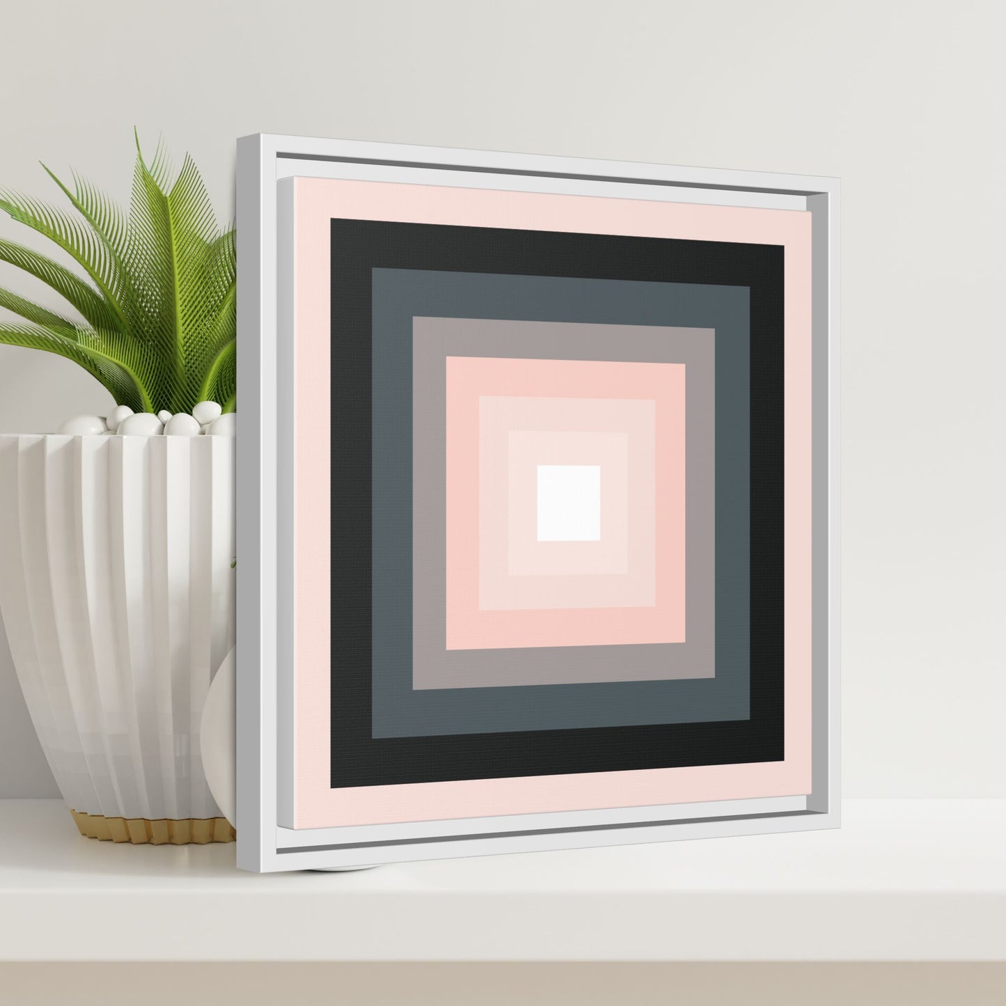 Modern Framed Geometric Canvas Art | Bold Color Meets Clean Framing