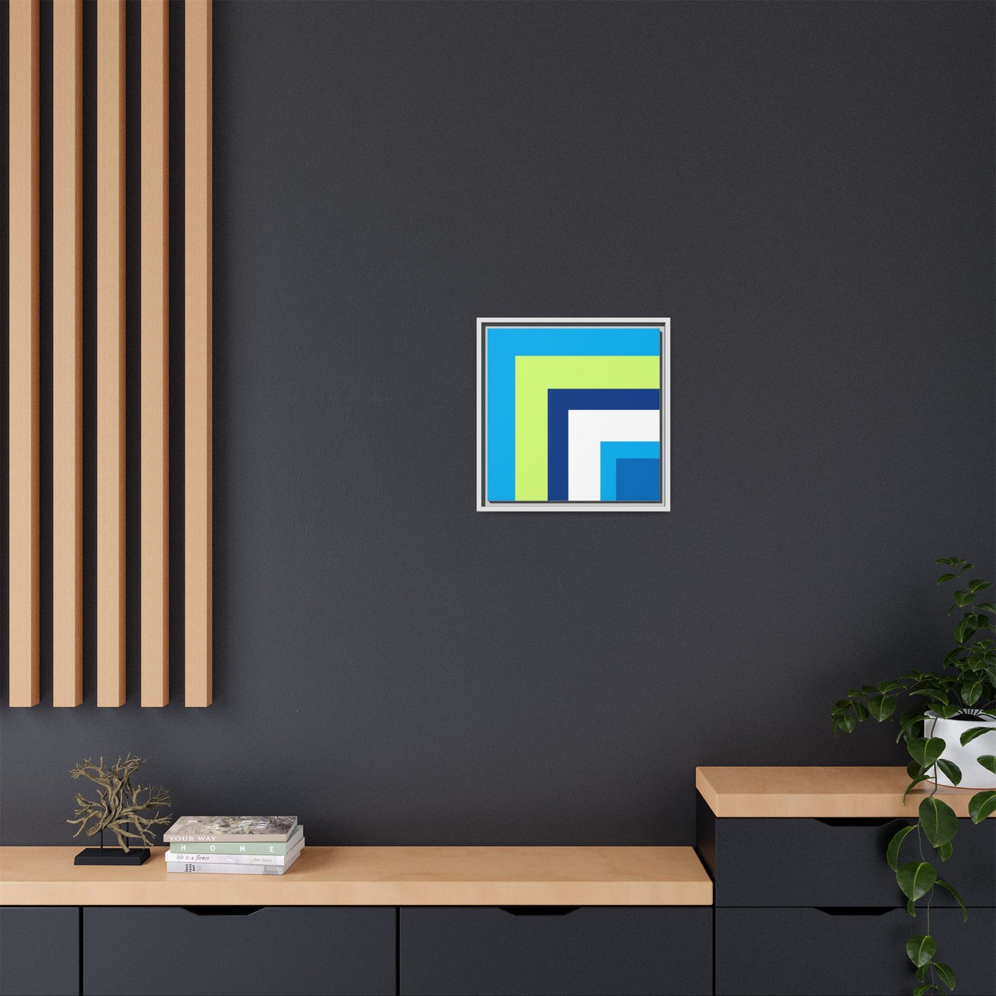 Modern Framed Geometric Canvas Art | Bold Color Meets Clean Framing