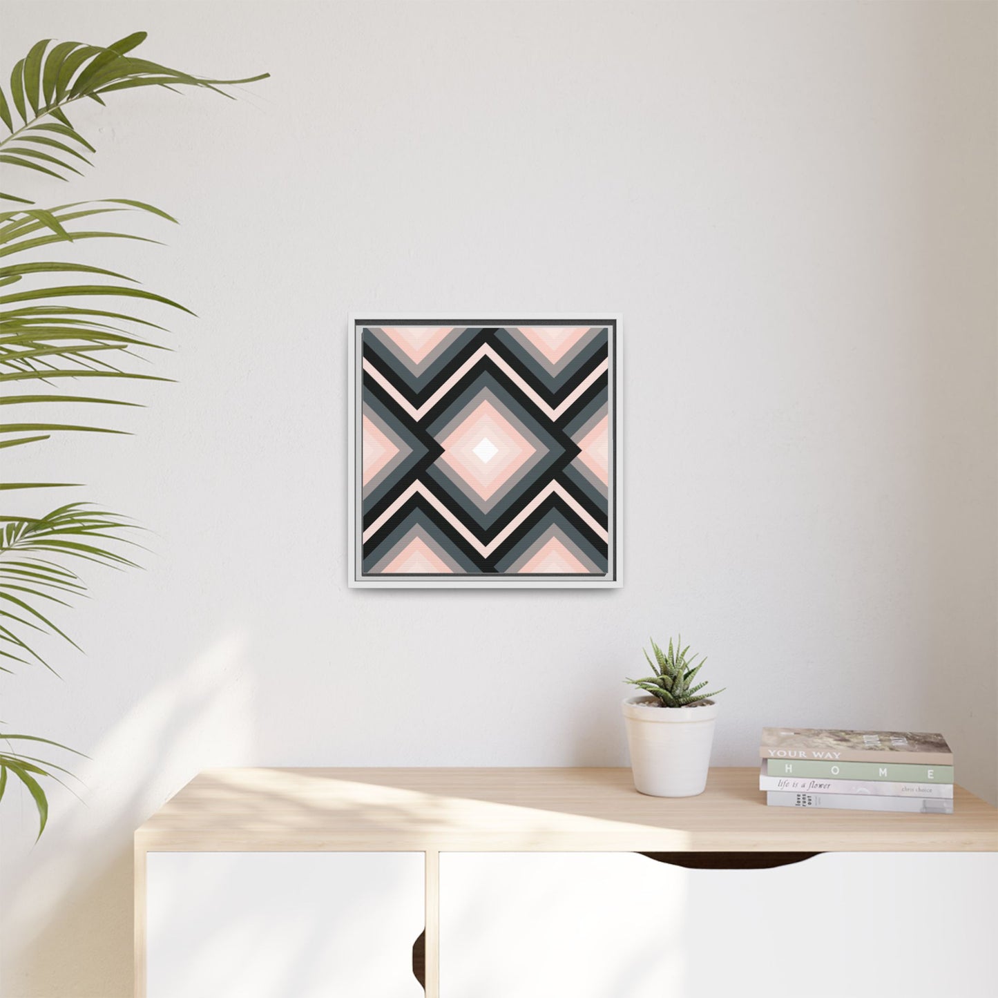 Modern Framed Geometric Canvas Art | Bold Color Meets Clean Framing