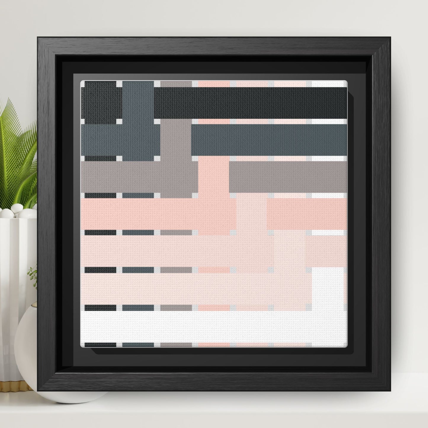 Modern Framed Geometric Canvas Art | Bold Color Meets Clean Framing