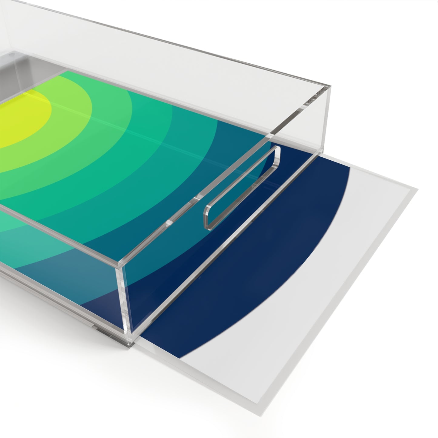 Modern Acrylic Tray with Bold Geometric Artwork