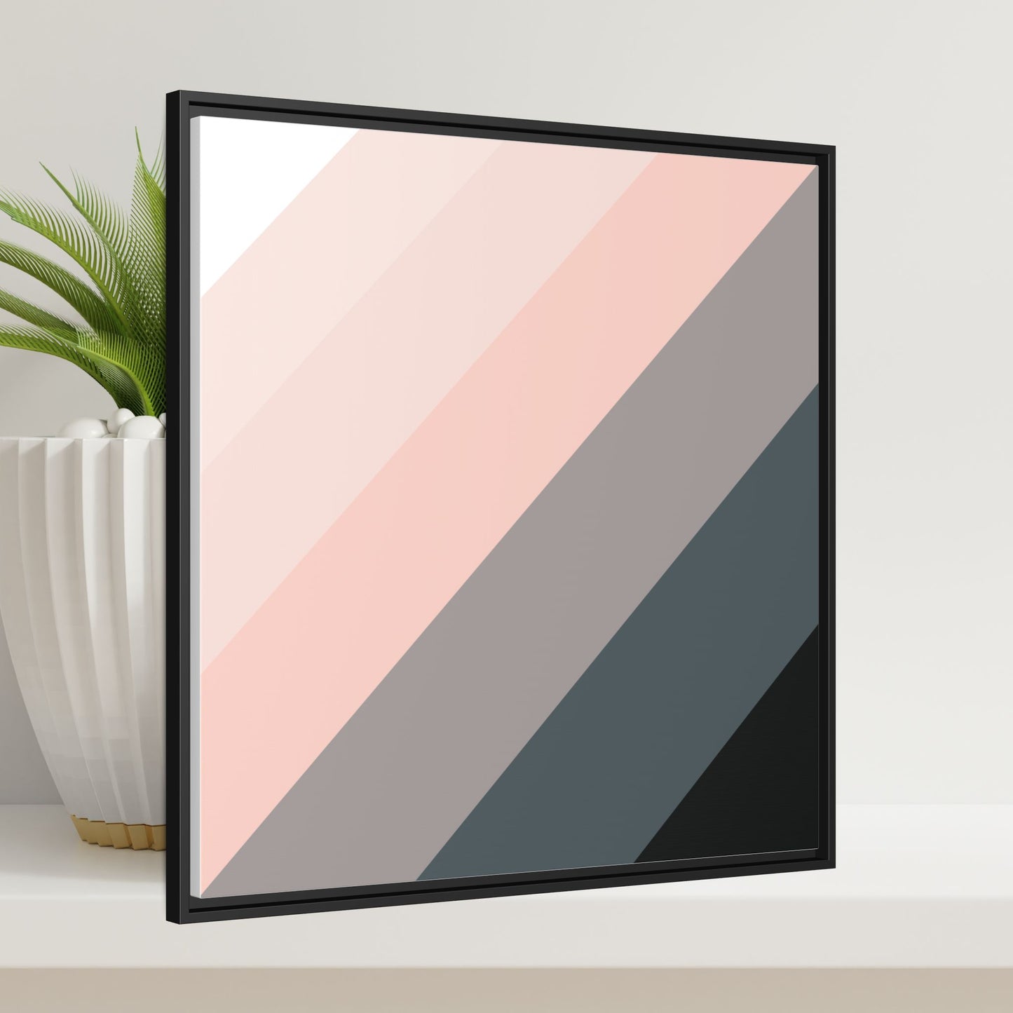 Modern Framed Geometric Canvas Art | Bold Color Meets Clean Framing