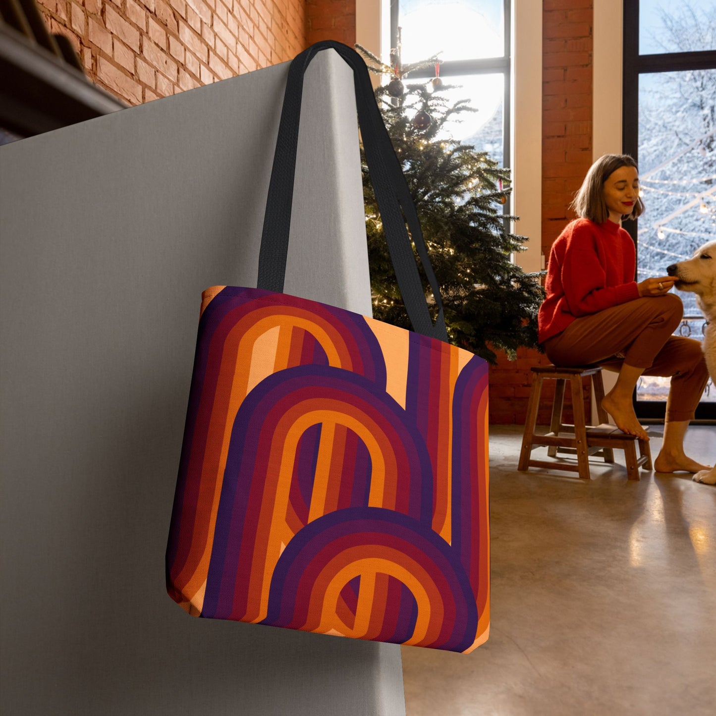 Geometric Art Tote Bag – 3 sizes | Bold lines. Vivid color