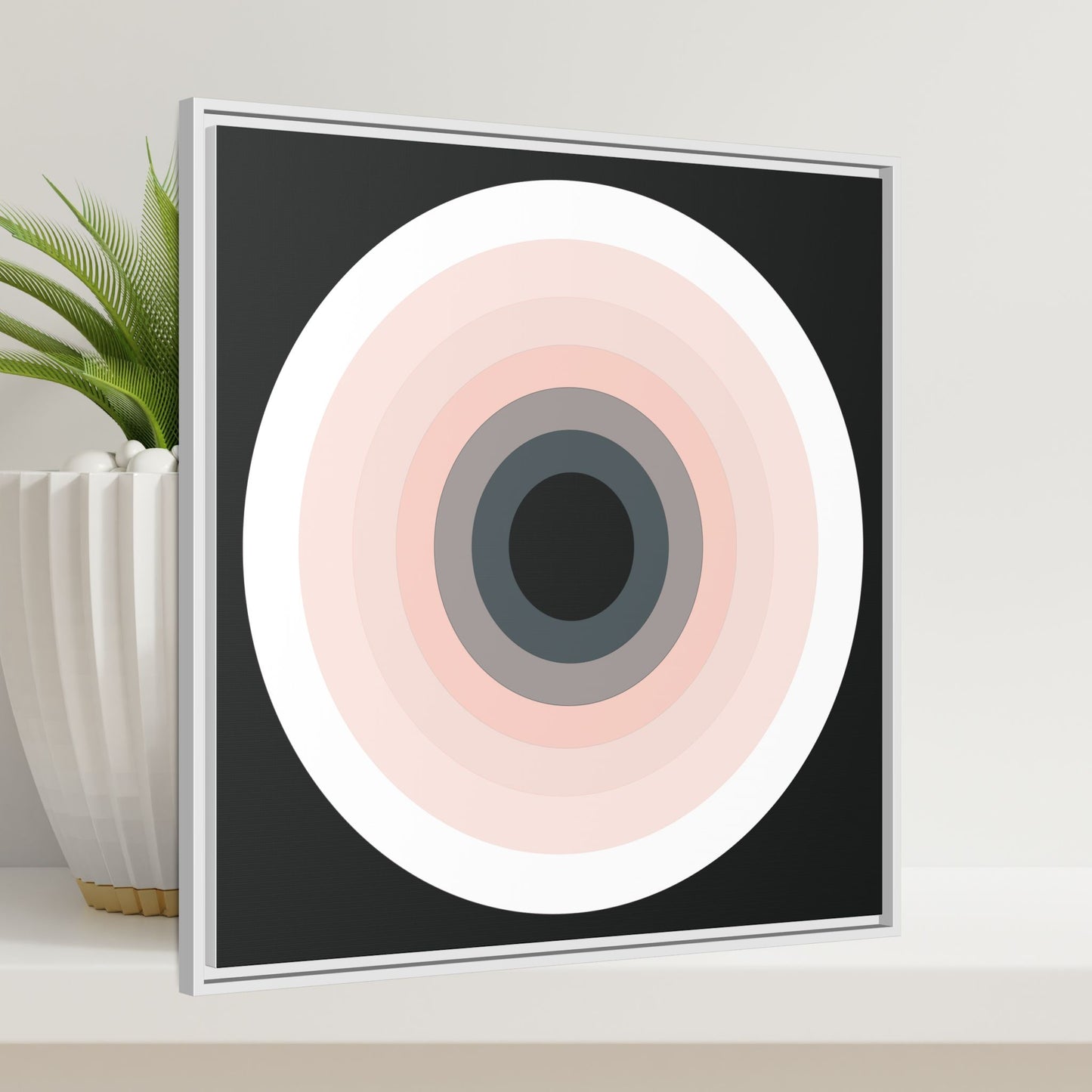 Modern Framed Geometric Canvas Art | Bold Color Meets Clean Framing