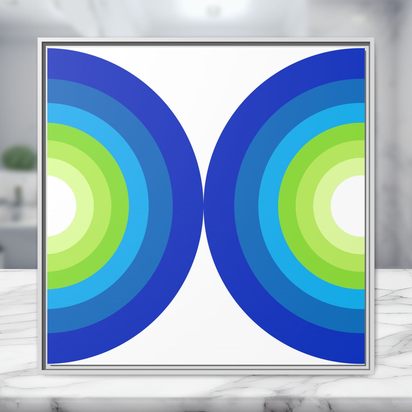 Modern Framed Geometric Canvas Art | Bold Color Meets Clean Framing