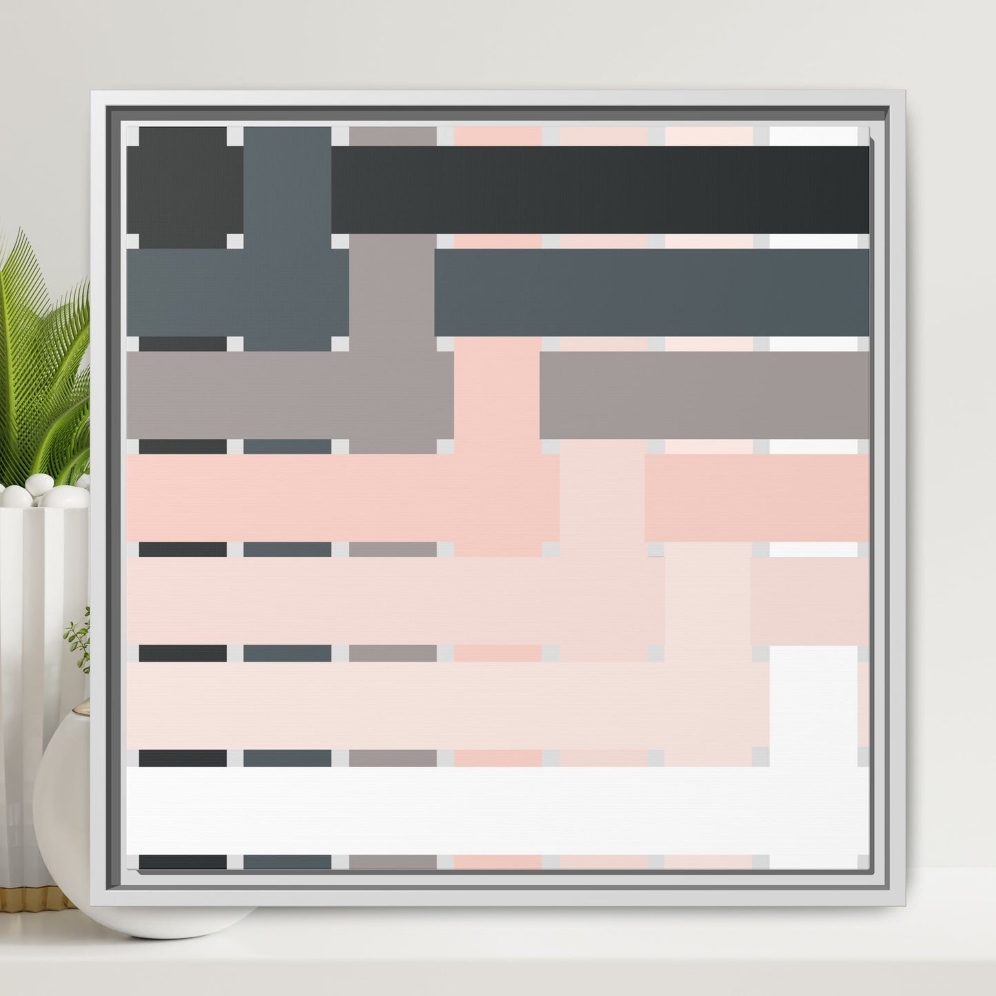 Modern Framed Geometric Canvas Art | Bold Color Meets Clean Framing