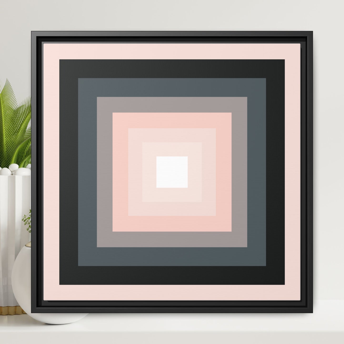 Modern Framed Geometric Canvas Art | Bold Color Meets Clean Framing