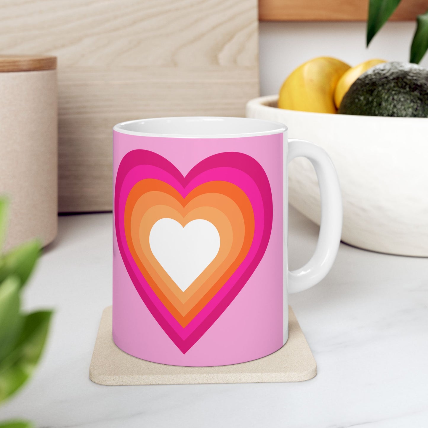 Geo Art Heart Mug – Bold Color, Daily Joy