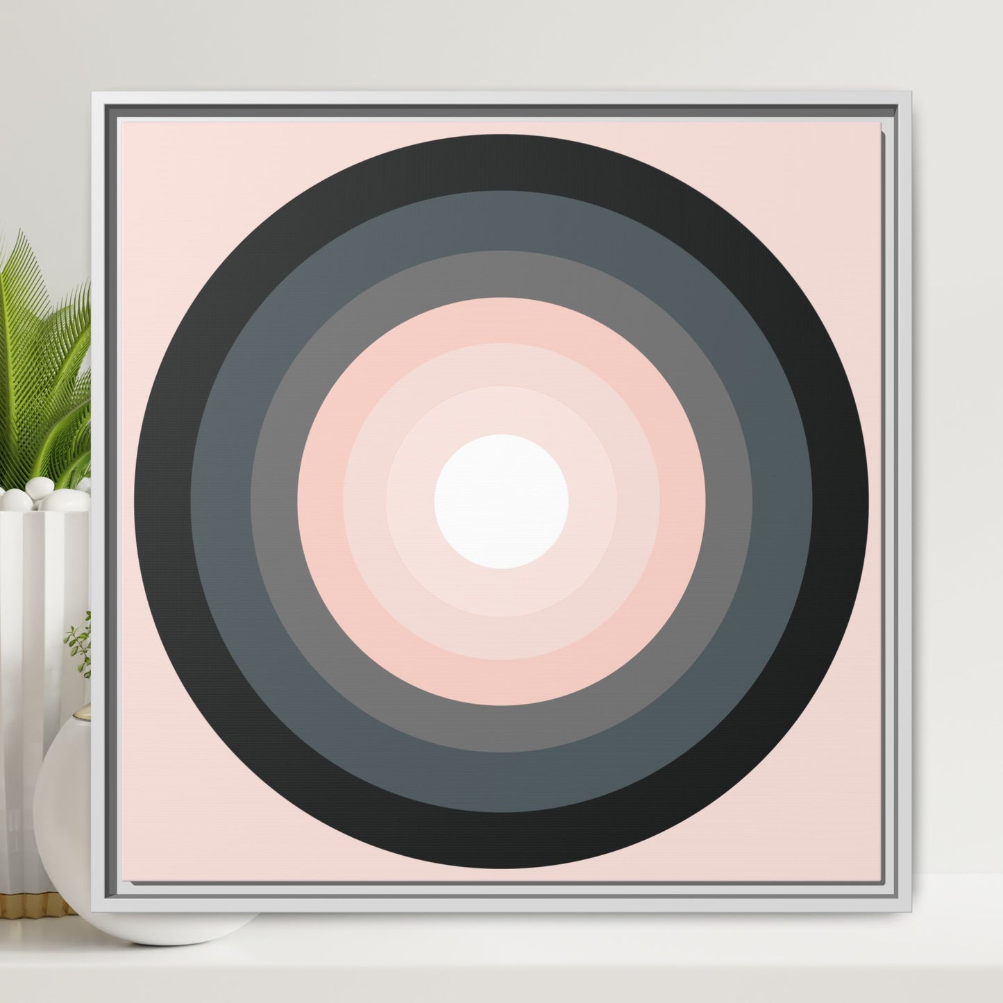 Modern Framed Geometric Canvas Art | Bold Color Meets Clean Framing