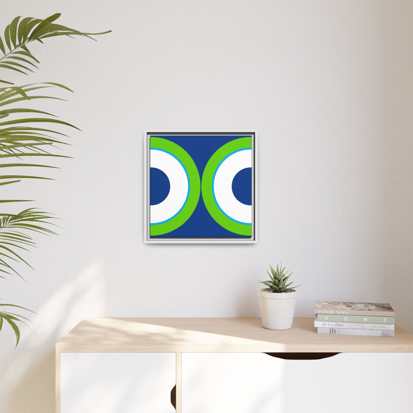 Modern Framed Geometric Canvas Art | Bold Color Meets Clean Framing