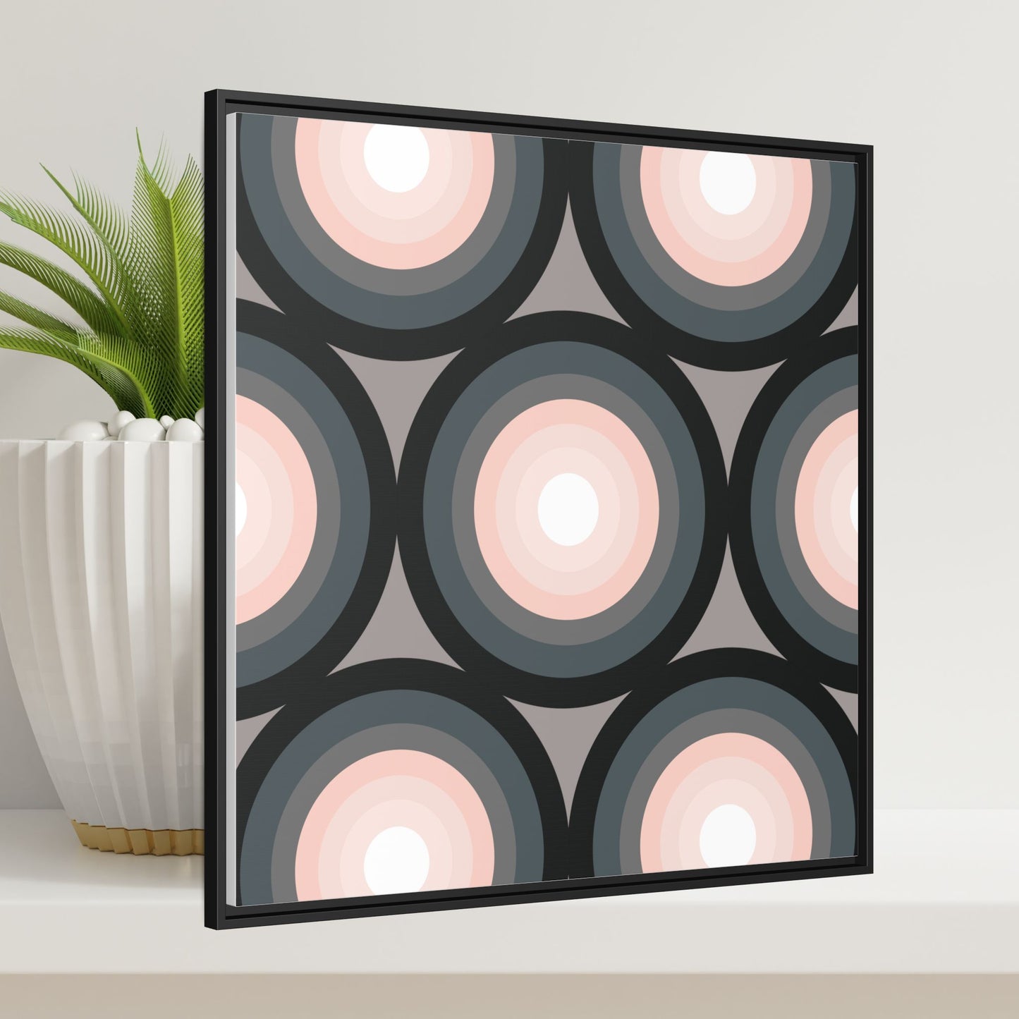Modern Framed Geometric Canvas Art | Bold Color Meets Clean Framing