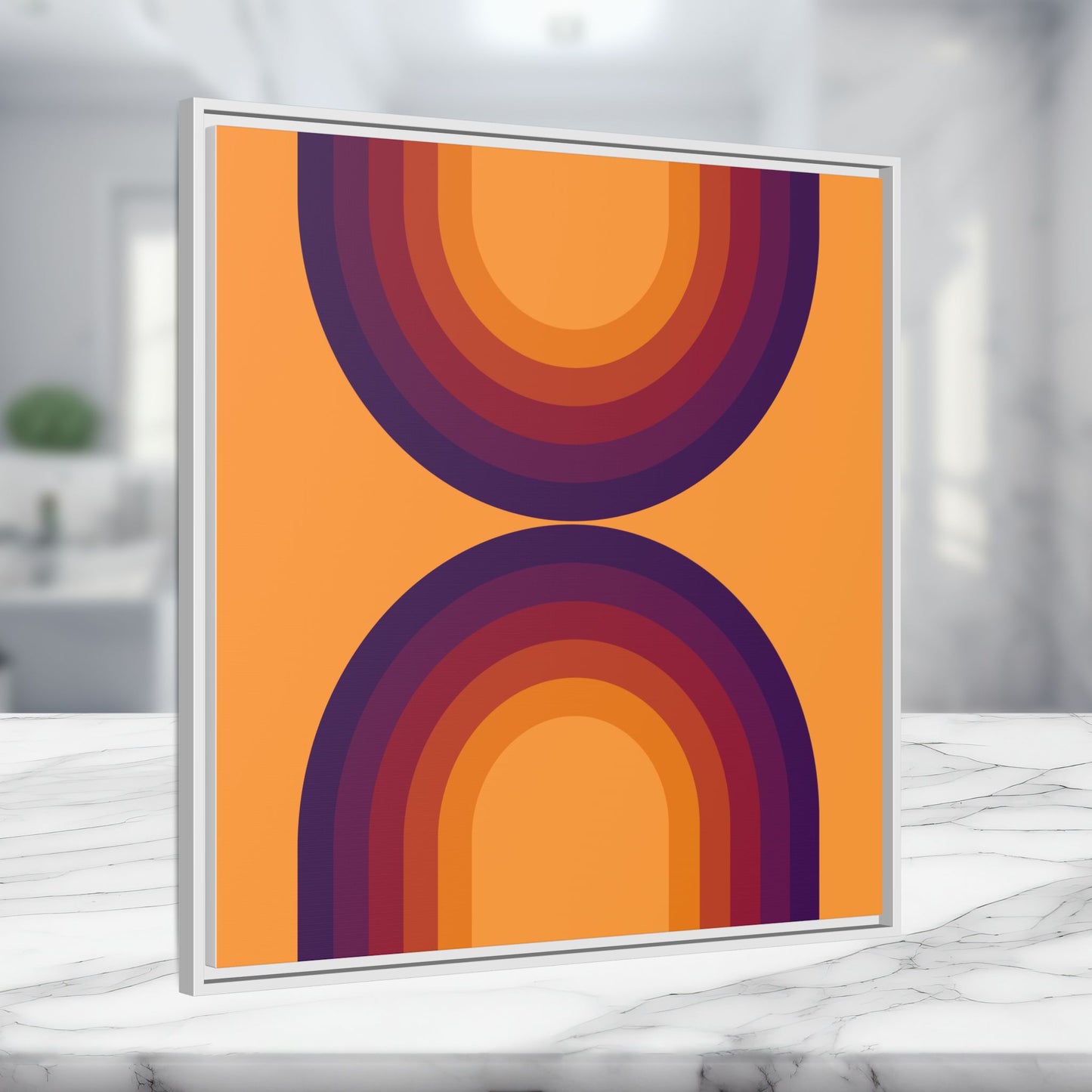 Modern Framed Geometric Canvas Art | Bold Color Meets Clean Framing