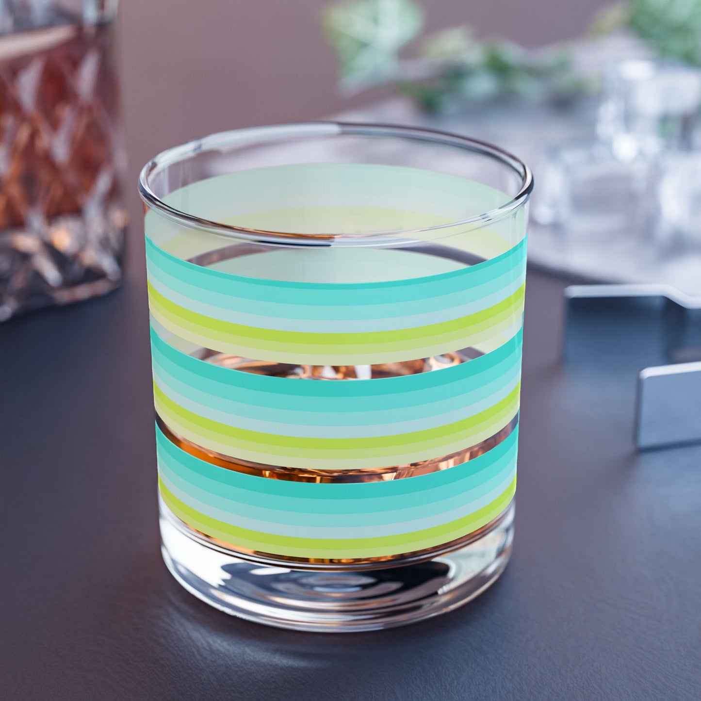 Vibrant Modern Retro Rocks Glass – 10oz