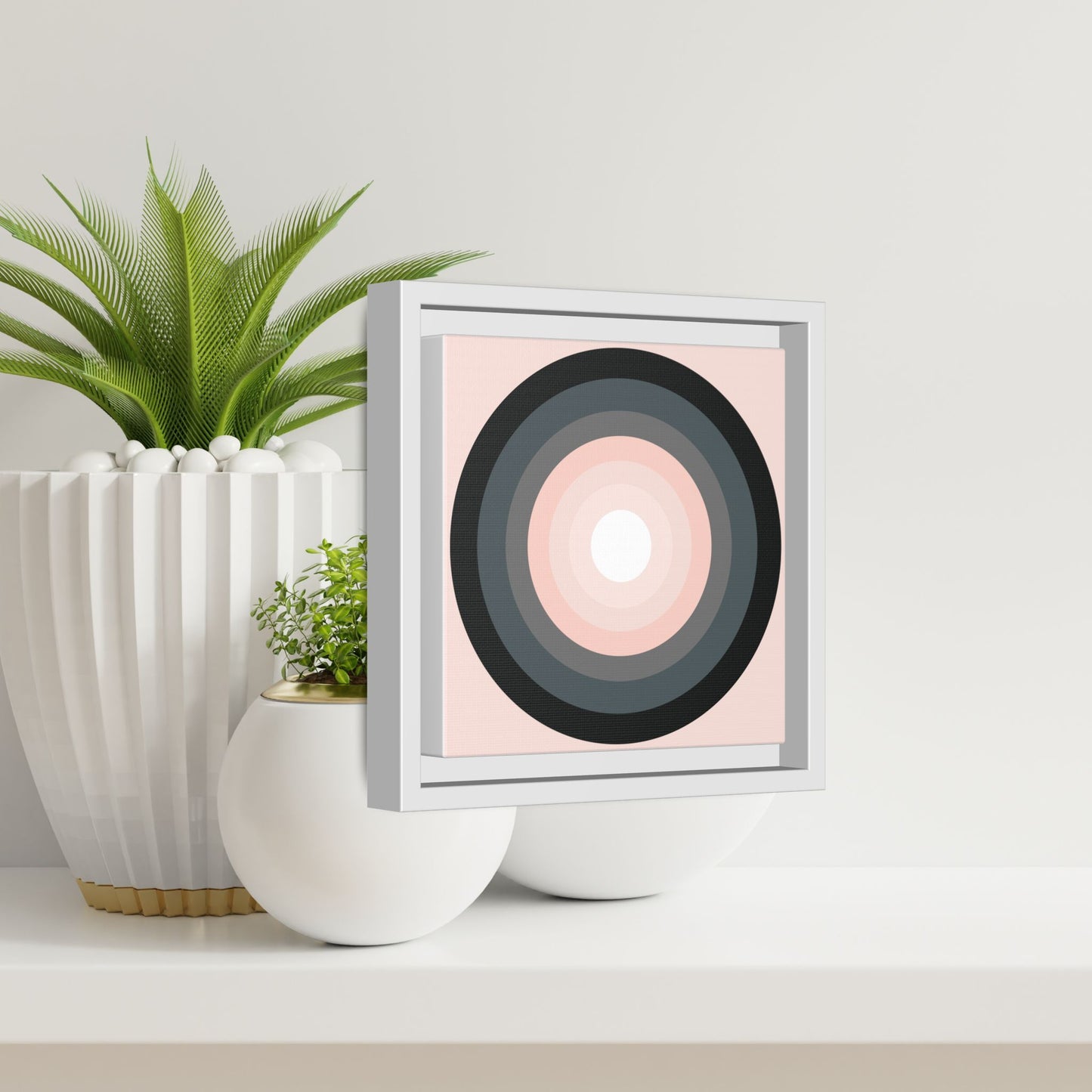 Modern Framed Geometric Canvas Art | Bold Color Meets Clean Framing