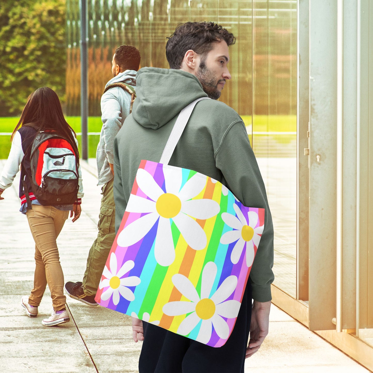 Flower Power Daisy Tote Bag – 3 sizes | Colorful, Cheerful, and Ready to Go