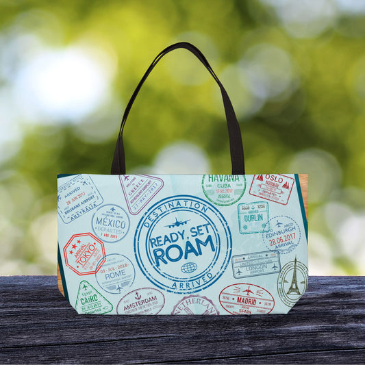 Ready, Set, Roam – Passport Stamp XL Tote Bag | Designed for Adventurers