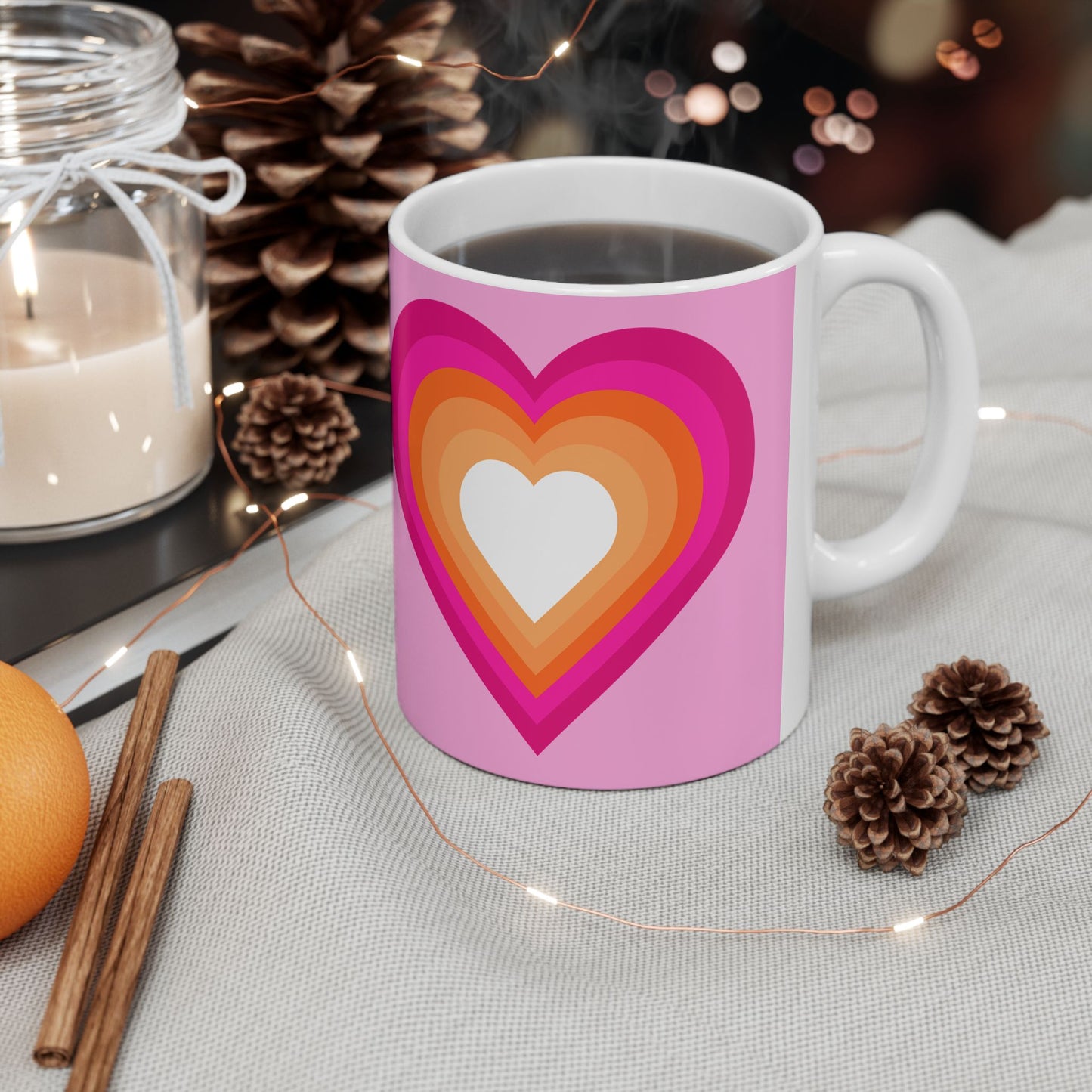 Geo Art Heart Mug – Bold Color, Daily Joy
