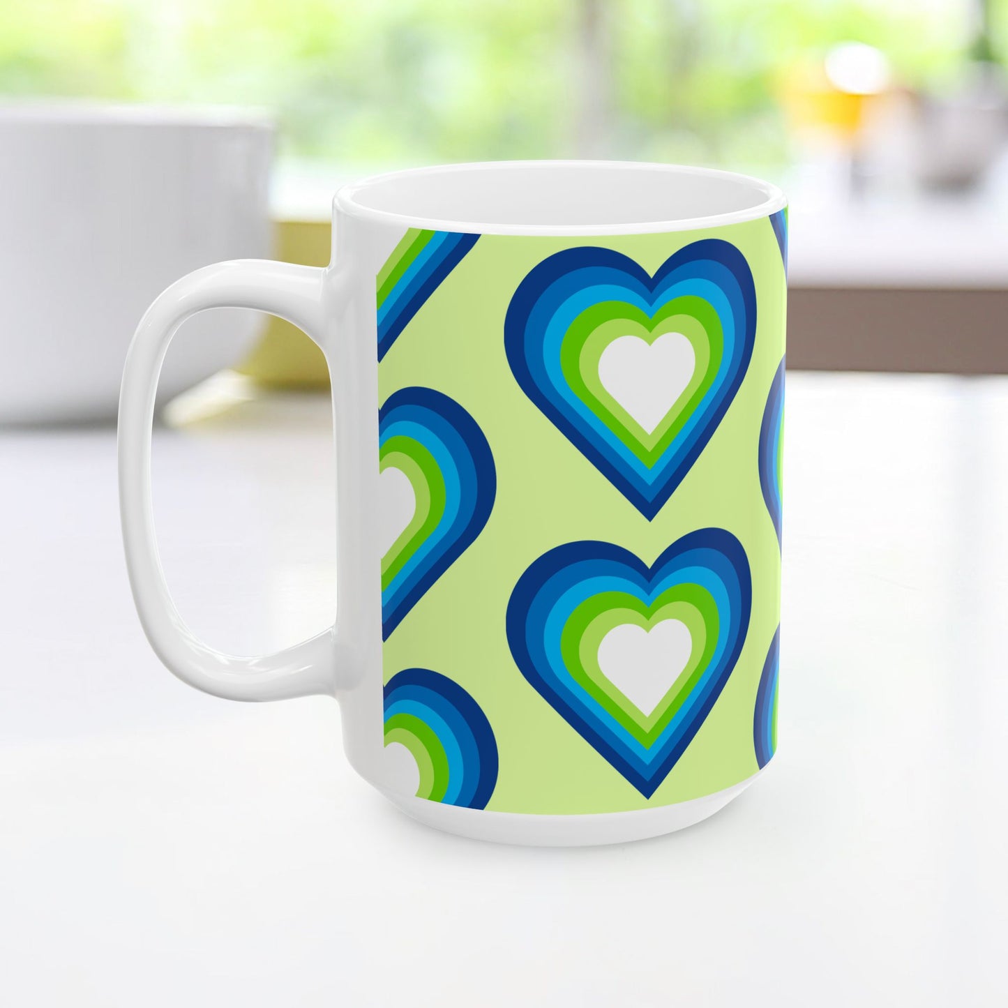Geo Art Heart Mug – Bold Color, Daily Joy