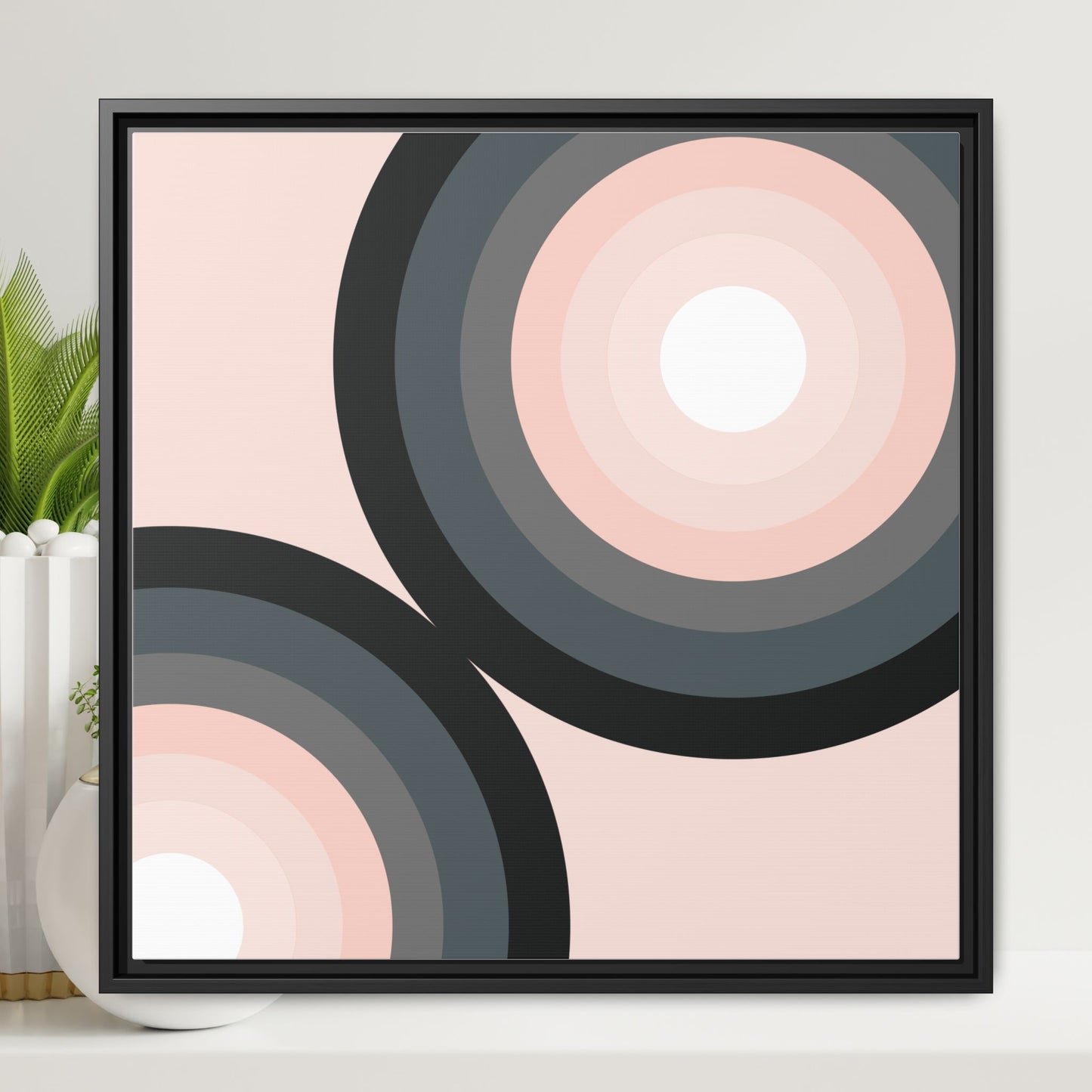 Modern Framed Geometric Canvas Art | Bold Color Meets Clean Framing