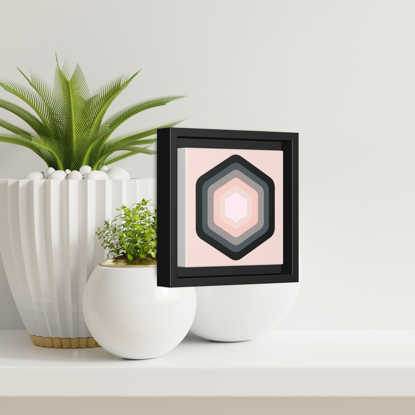 Modern Framed Geometric Canvas Art | Bold Color Meets Clean Framing