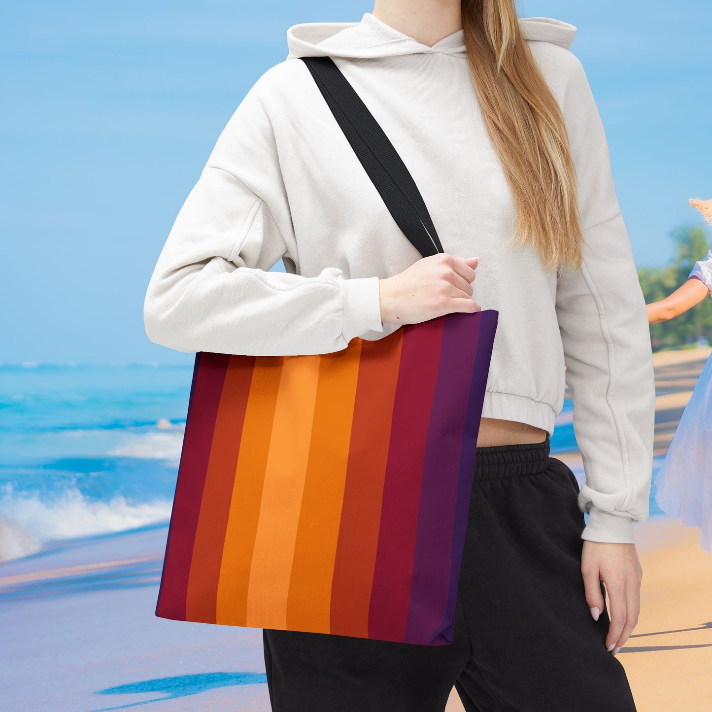 Geometric Art Tote Bag – 3 sizes | Bold lines. Vivid color. Retro with a modern twist.