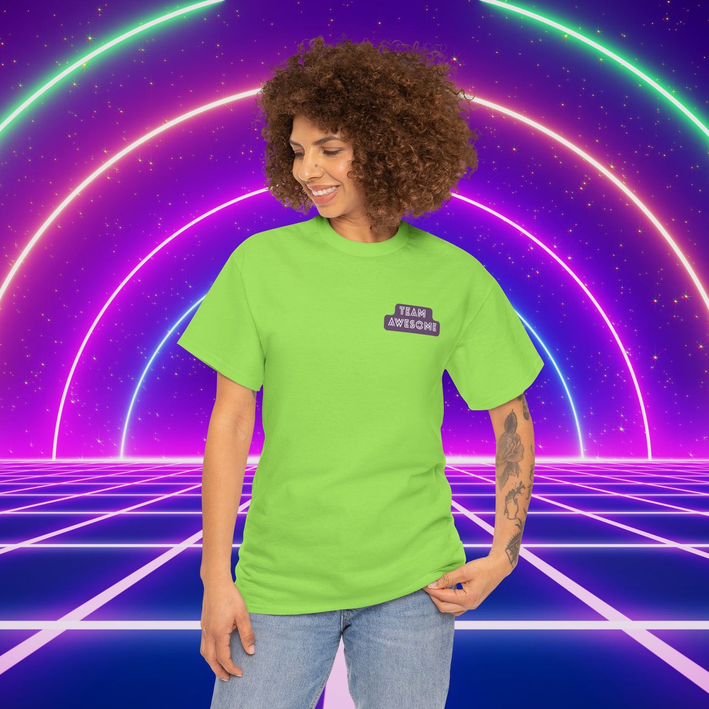 Let’s Get Physical – Join Team Awesome Retro 80s Tee - Unisex Cotton T-Shirt