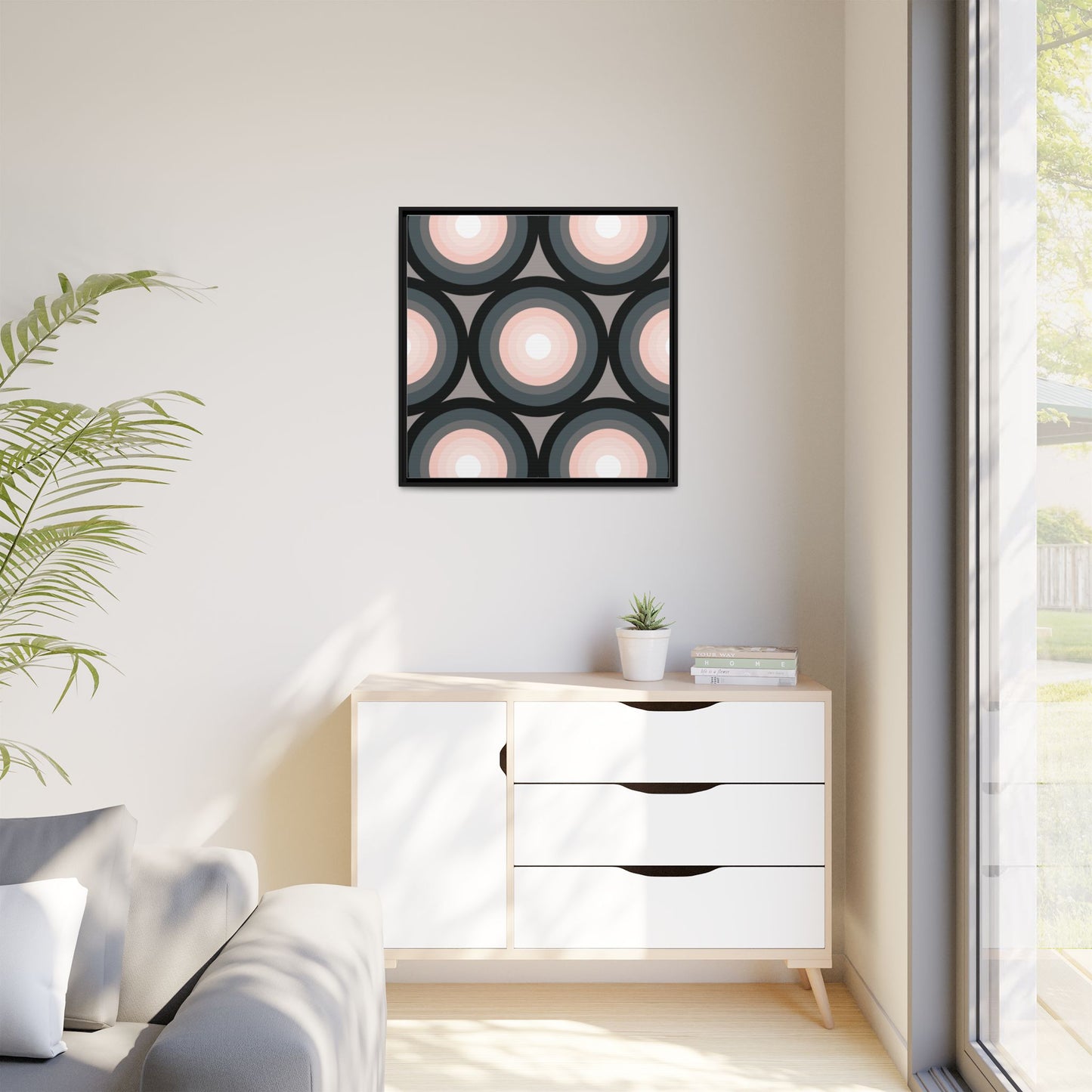 Modern Framed Geometric Canvas Art | Bold Color Meets Clean Framing