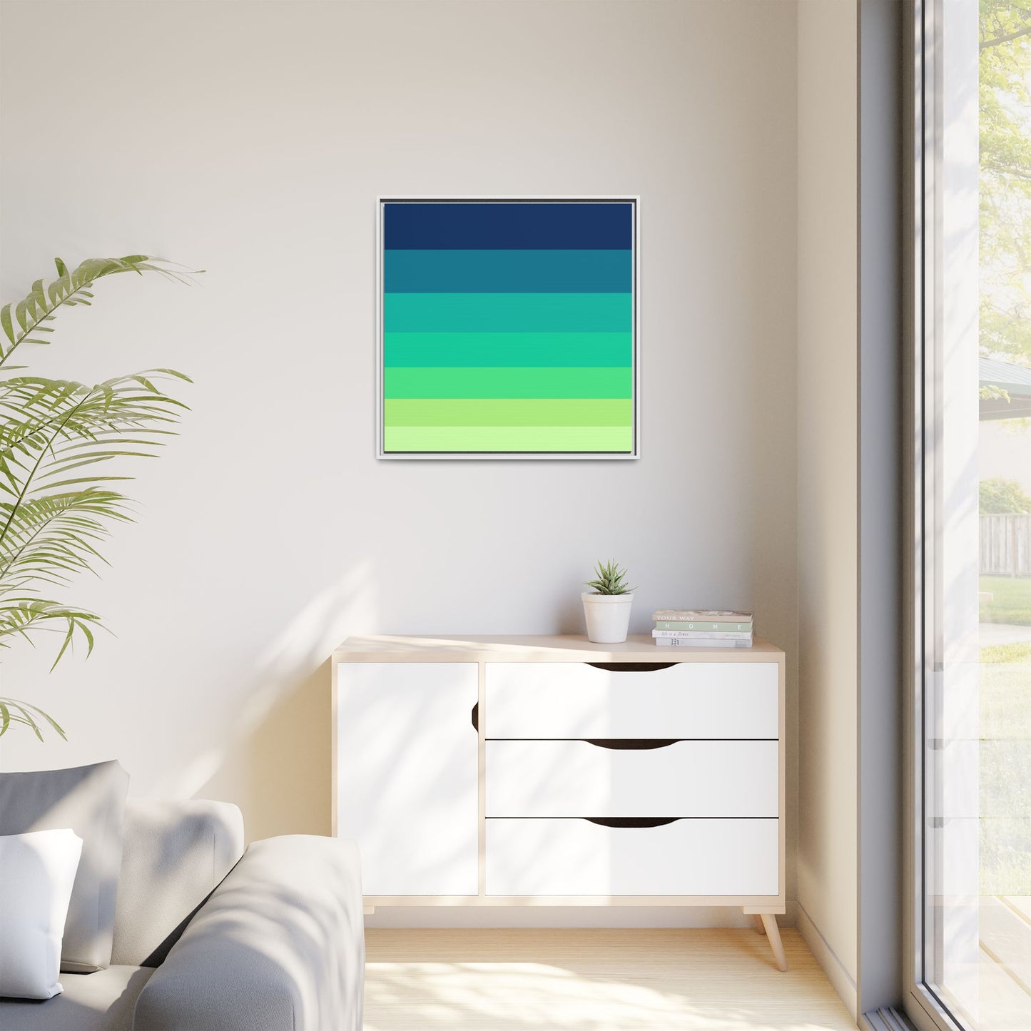 Modern Framed Geometric Canvas Art | Bold Color Meets Clean Framing