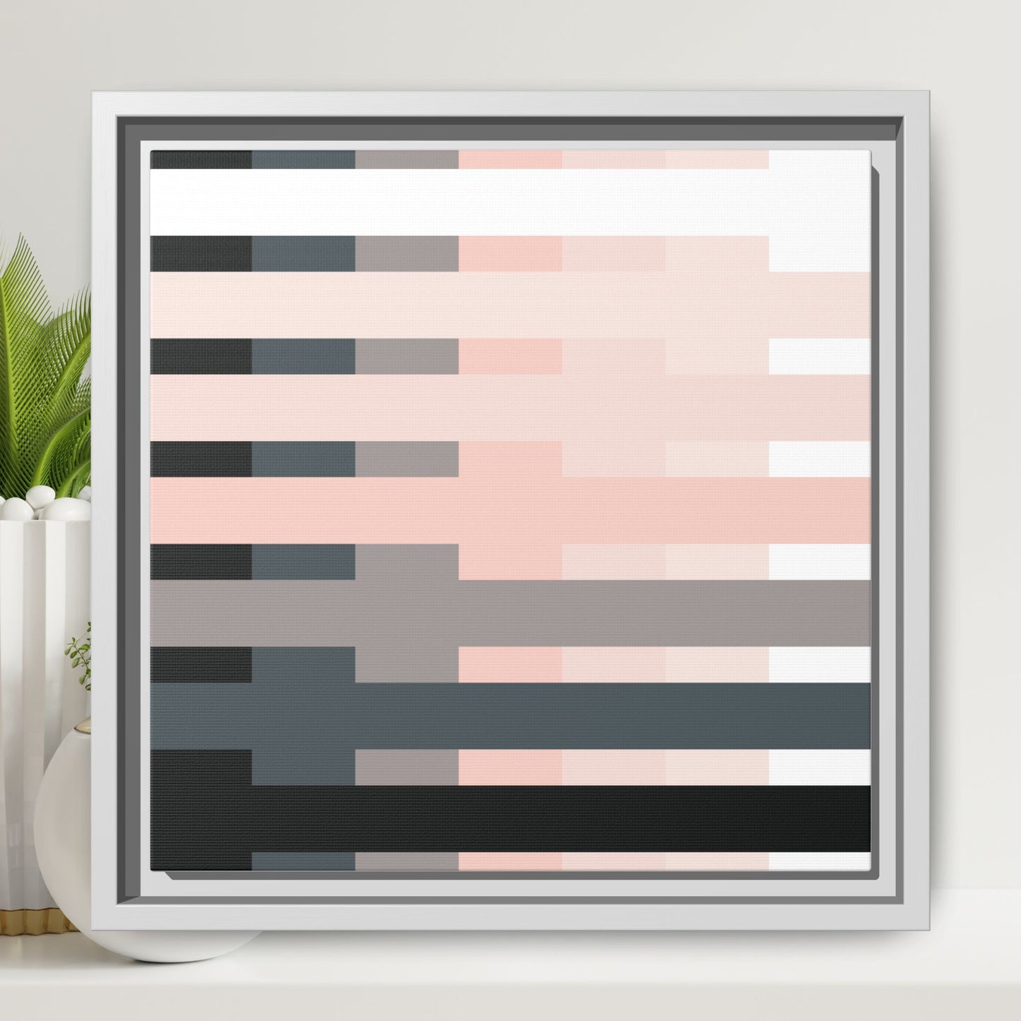 Modern Framed Geometric Canvas Art | Bold Color Meets Clean Framing