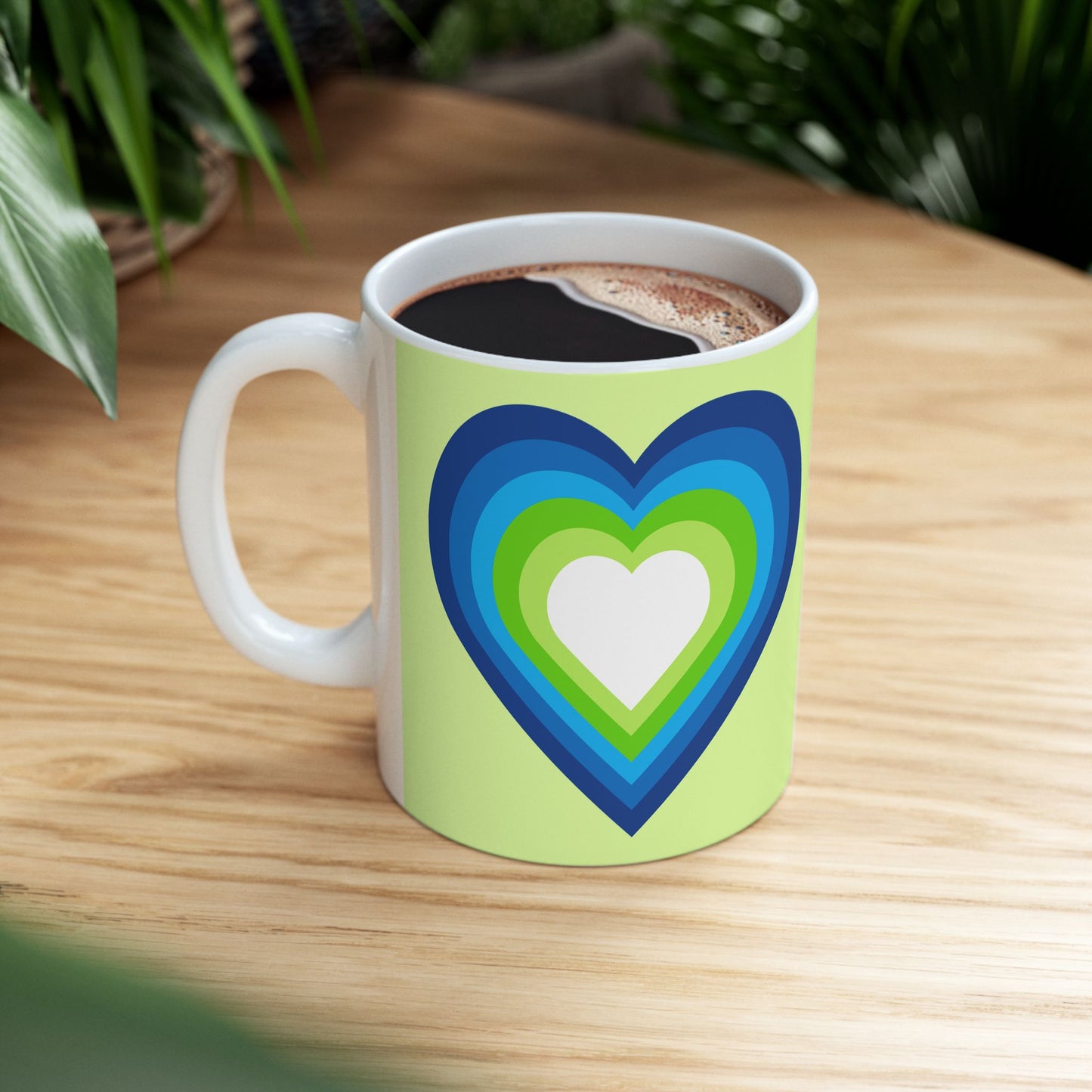 Geo Art Heart Mug – Bold Color, Daily Joy