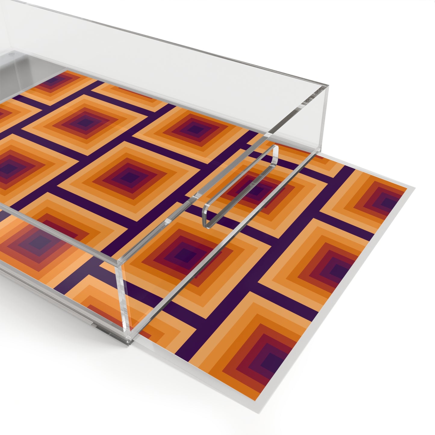 Modern Acrylic Tray with Bold Geometric Artwork