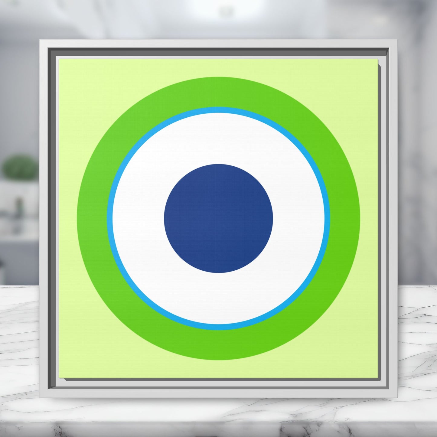 Modern Framed Geometric Canvas Art | Bold Color Meets Clean Framing