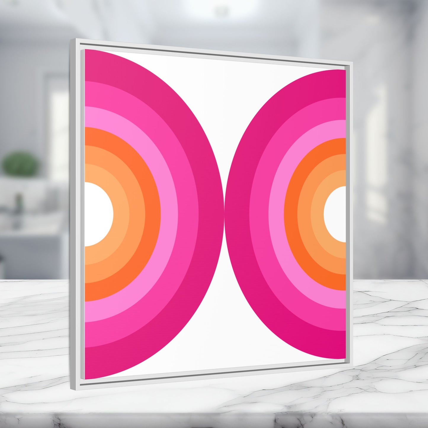 Modern Framed Geometric Canvas Art | Bold Color Meets Clean Framing