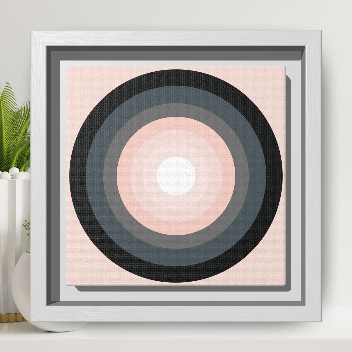 Modern Framed Geometric Canvas Art | Bold Color Meets Clean Framing