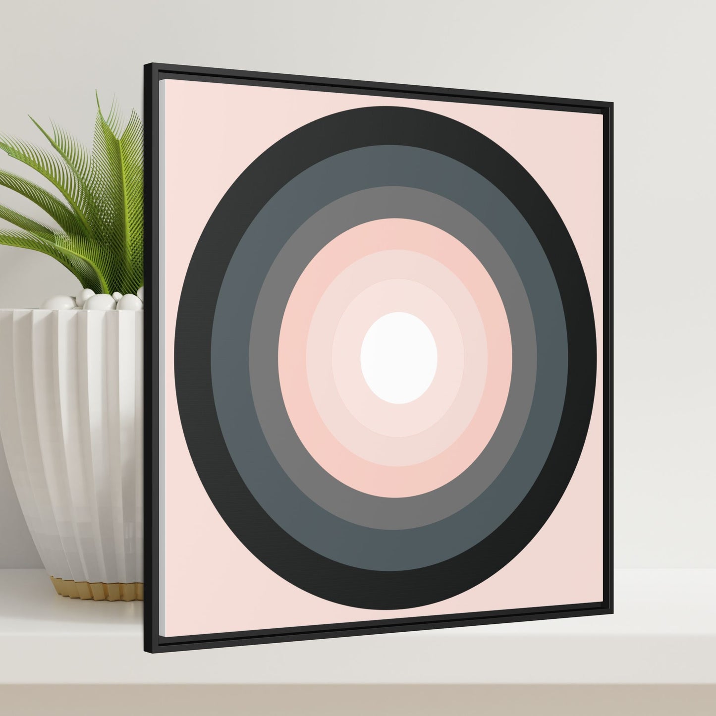 Modern Framed Geometric Canvas Art | Bold Color Meets Clean Framing
