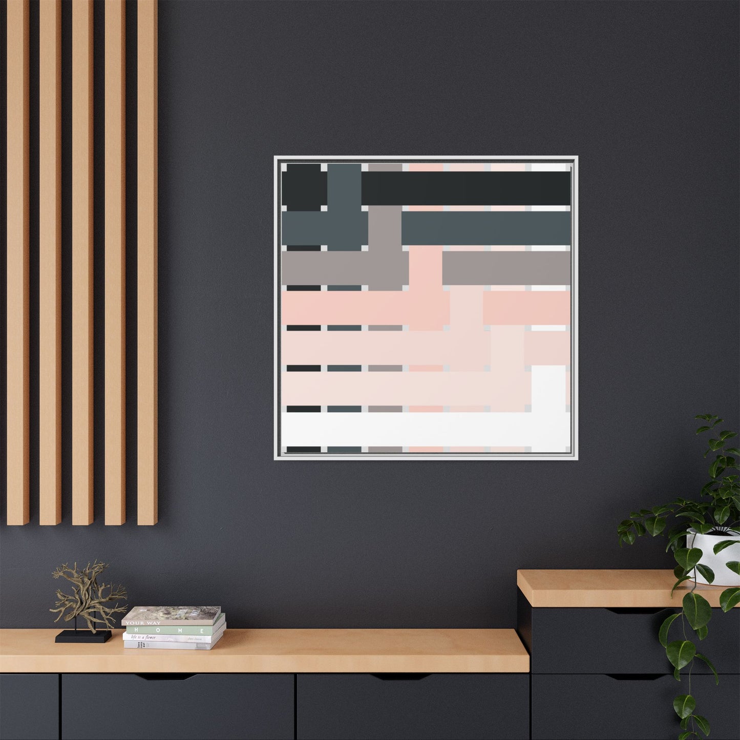 Modern Framed Geometric Canvas Art | Bold Color Meets Clean Framing