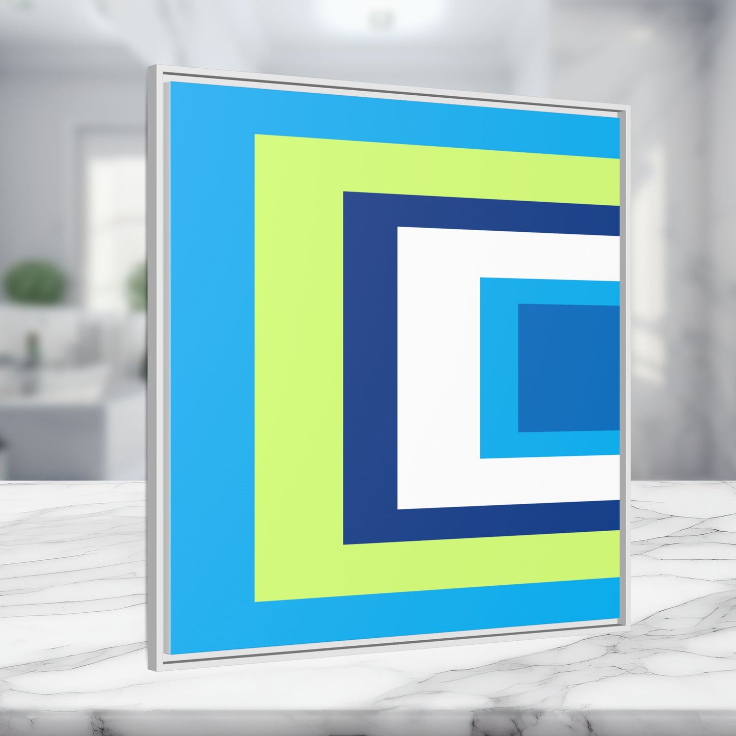 Modern Framed Geometric Canvas Art | Bold Color Meets Clean Framing