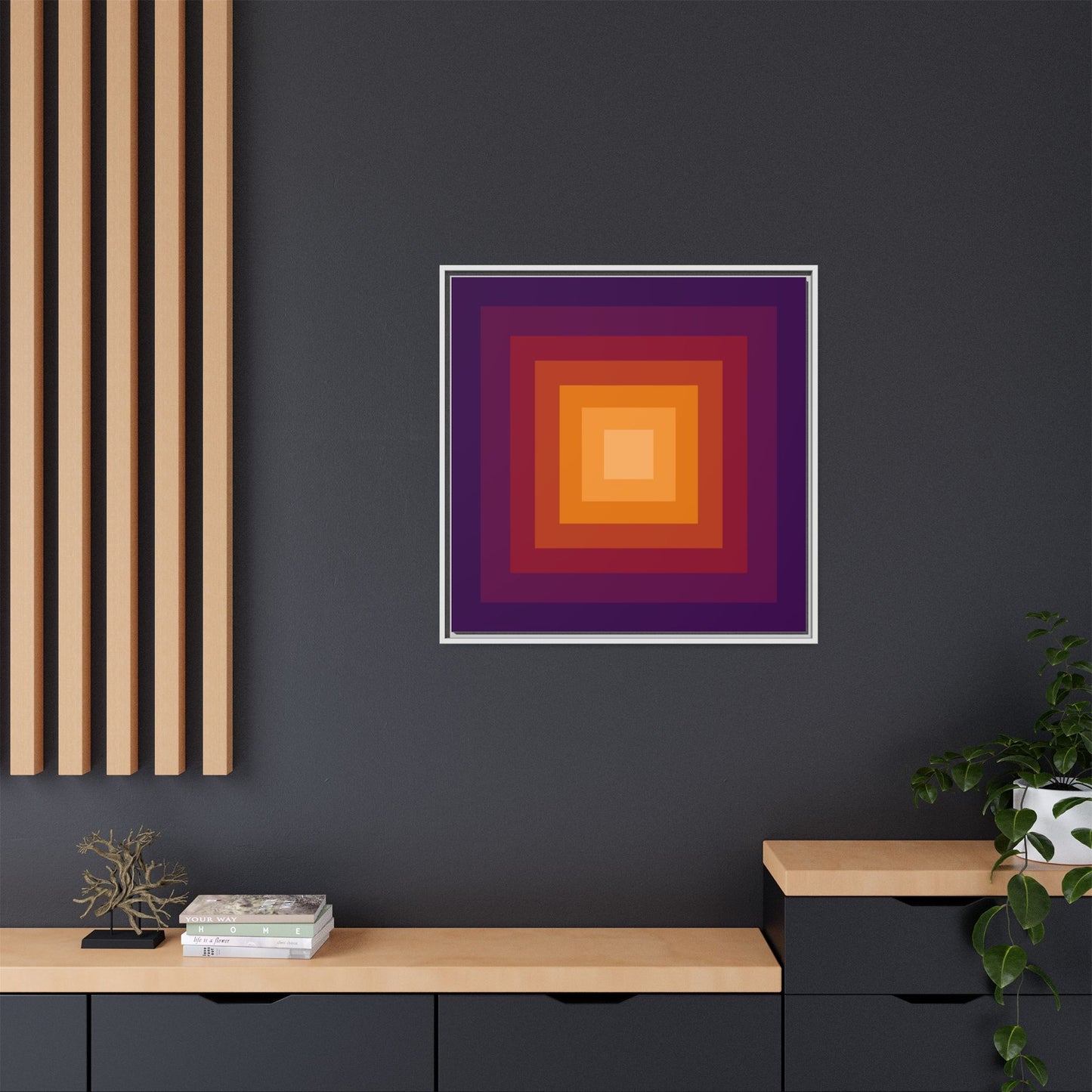Modern Framed Geometric Canvas Art | Bold Color Meets Clean Framing