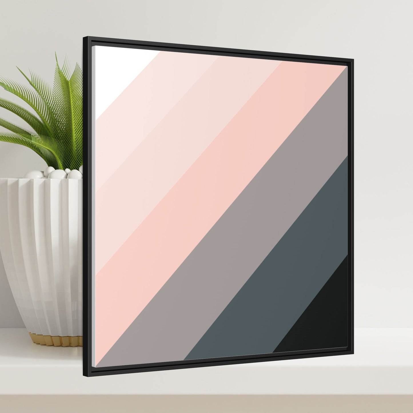 Modern Framed Geometric Canvas Art | Bold Color Meets Clean Framing