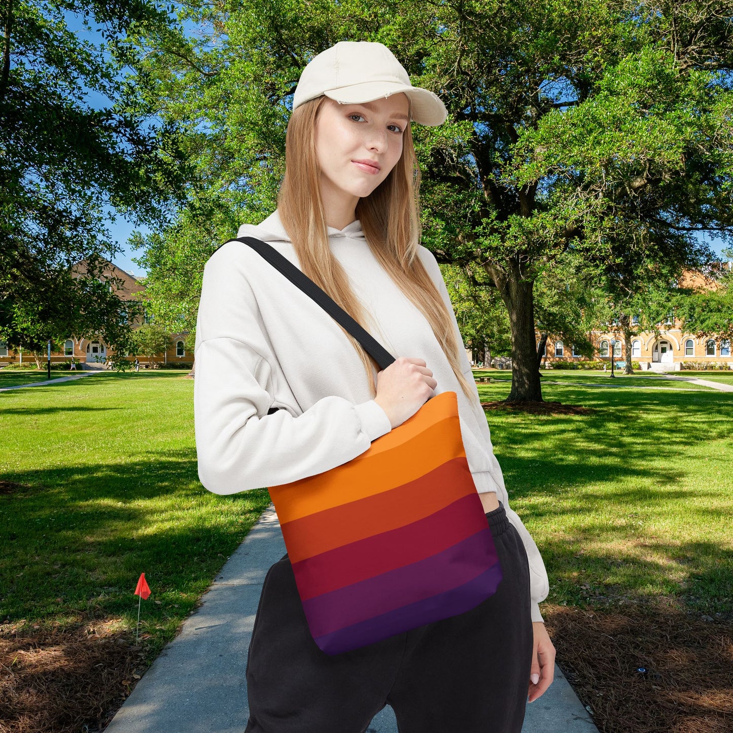Geometric Art Tote Bag – 3 sizes | Bold lines. Vivid color. Retro with a modern twist.