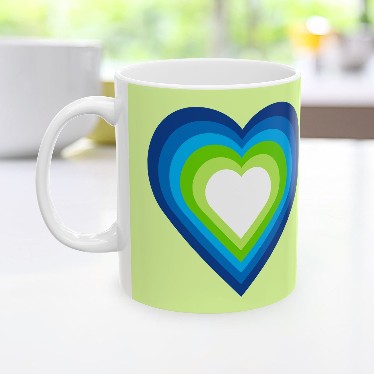 Geo Art Heart Mug – Bold Color, Daily Joy