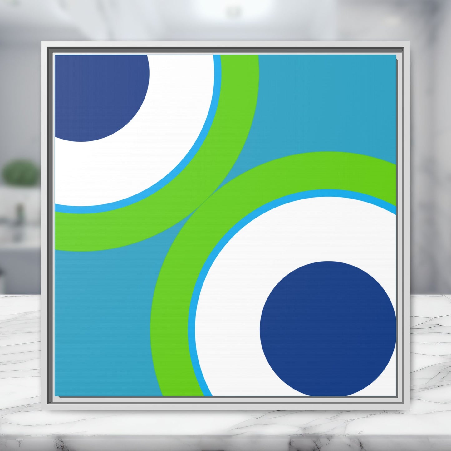 Modern Framed Geometric Canvas Art | Bold Color Meets Clean Framing