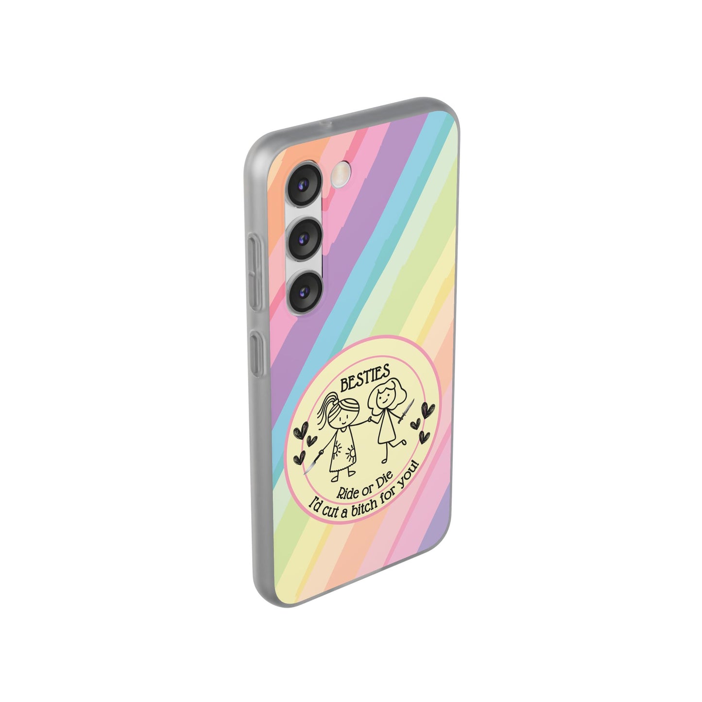 Phone Cases - Pastels Besties Ride or Die | "I'd Cut a Bitch for You"