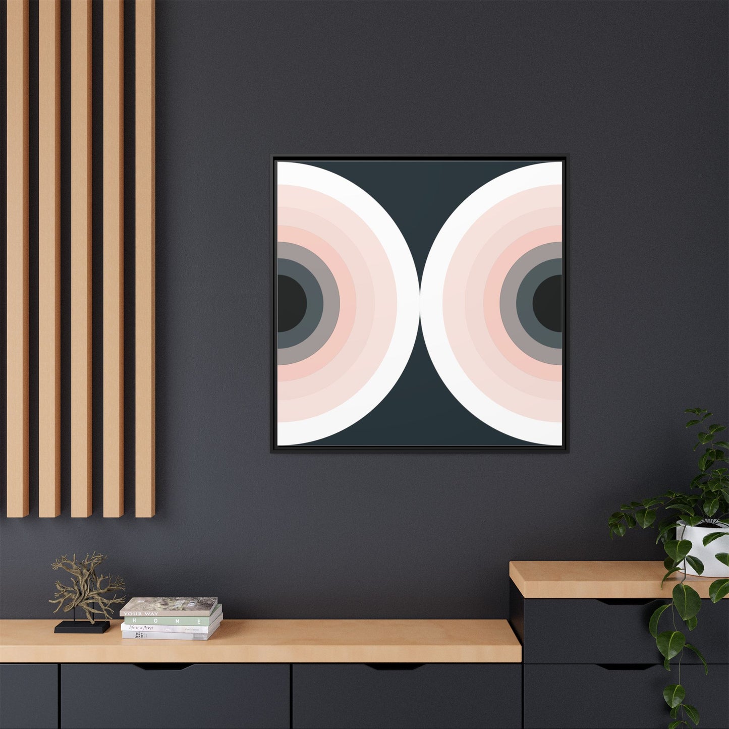 Modern Framed Geometric Canvas Art | Bold Color Meets Clean Framing