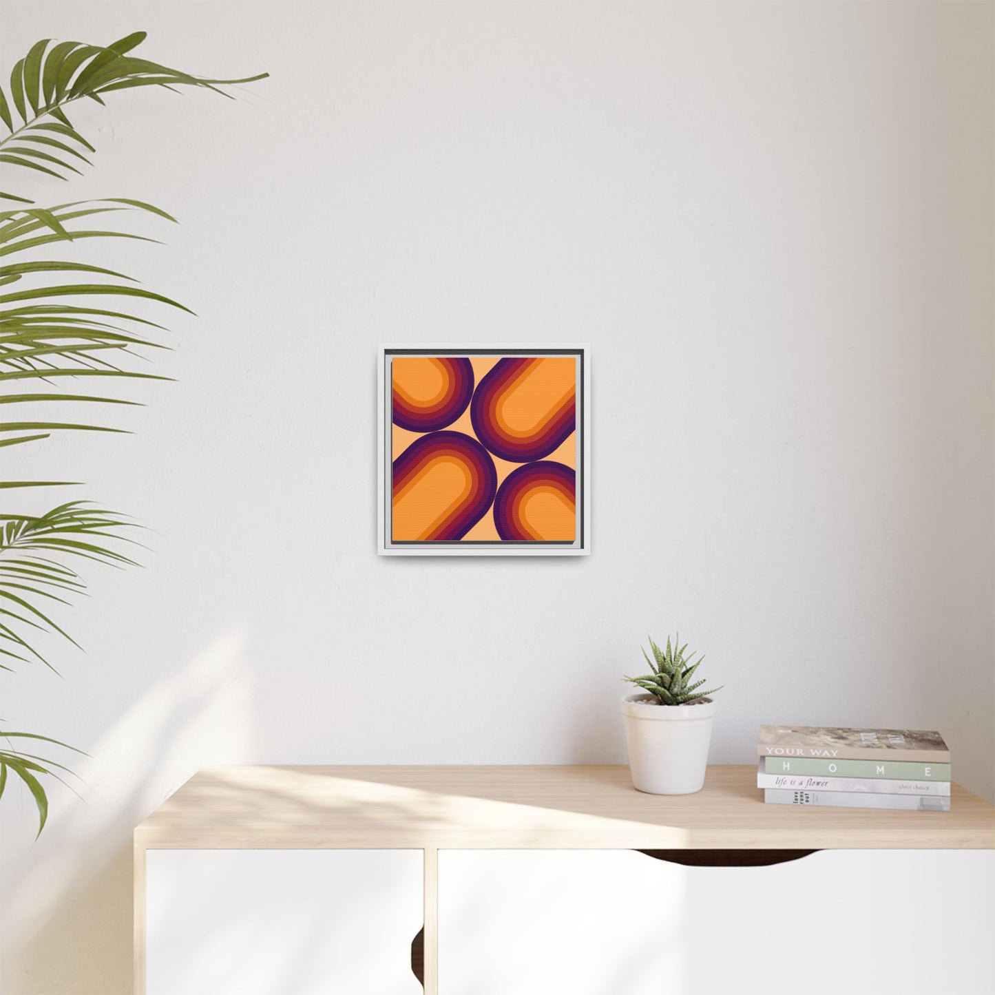 Modern Framed Geometric Canvas Art | Bold Color Meets Clean Framing