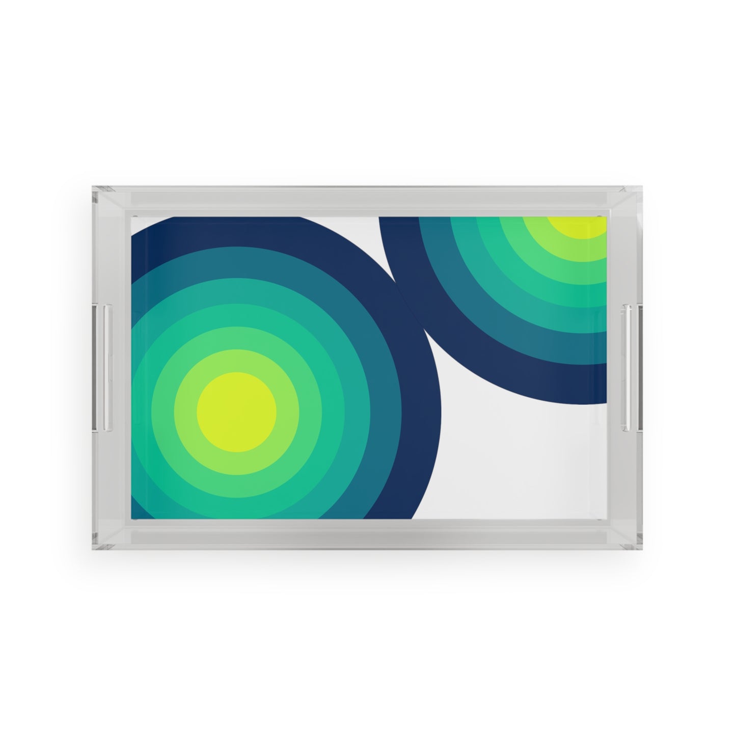 Modern Acrylic Tray with Bold Geometric Artwork