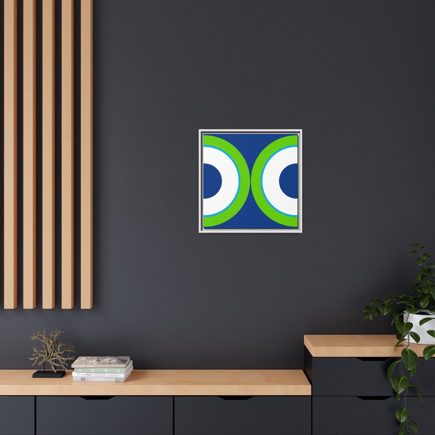 Modern Framed Geometric Canvas Art | Bold Color Meets Clean Framing