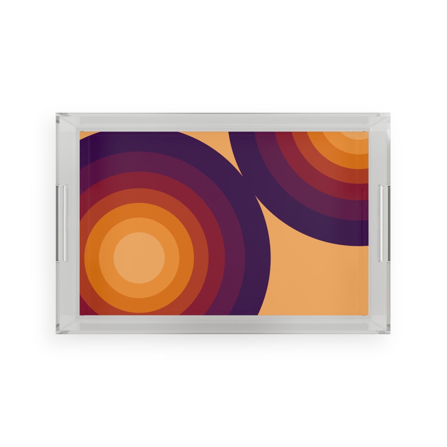 Modern Acrylic Tray with Bold Geometric Artwork